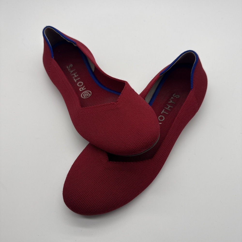 Rothy's Womens Size 10 Red "The Flat" Shoes Ballet Flats Slip On Round Toe